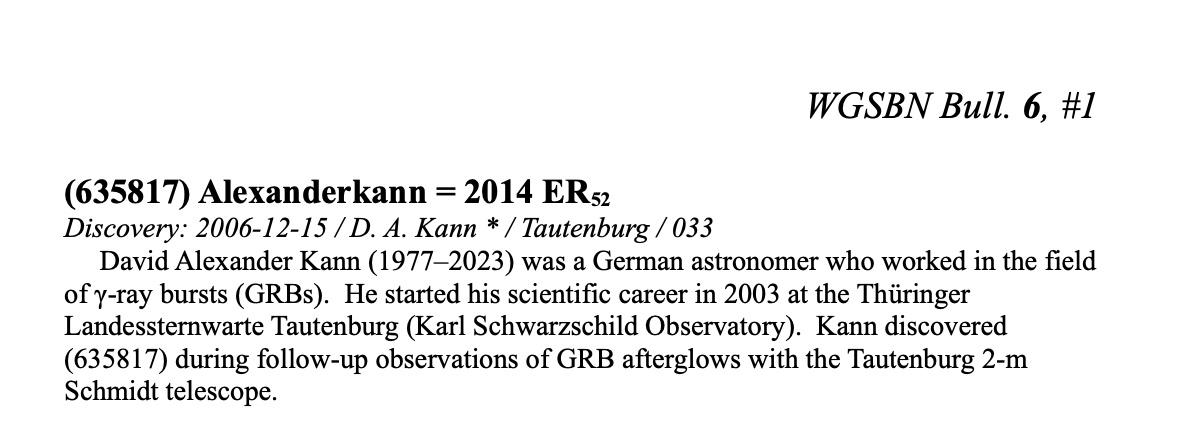 Bulletin Eintrag Alexanderkann