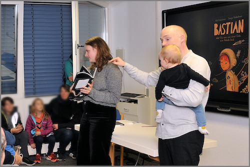 Die Lesung „Bastian oder Wie man aus einer Ente eine Rakete baut“ von Svenja und Nils Kretschmer war sehr beliebt. Foto: TLS Lesung Bastian